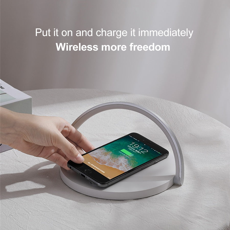 10W Qi Fast Wireless Charger Table Lamp For iPhone X XR XS