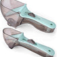 LMETJMA 2 Pcs Adjustable Measuring Spoons with Magnetic Snaps Multifunctional Markings Magnetic Scoop Teaspoons KC0602