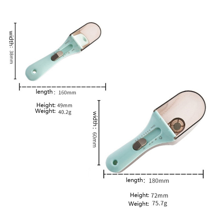 LMETJMA 2 Pcs Adjustable Measuring Spoons with Magnetic Snaps Multifunctional Markings Magnetic Scoop Teaspoons KC0602