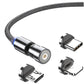 Magnetic Cable For Micro, USB Type C, and IOS Charger Fast Charging