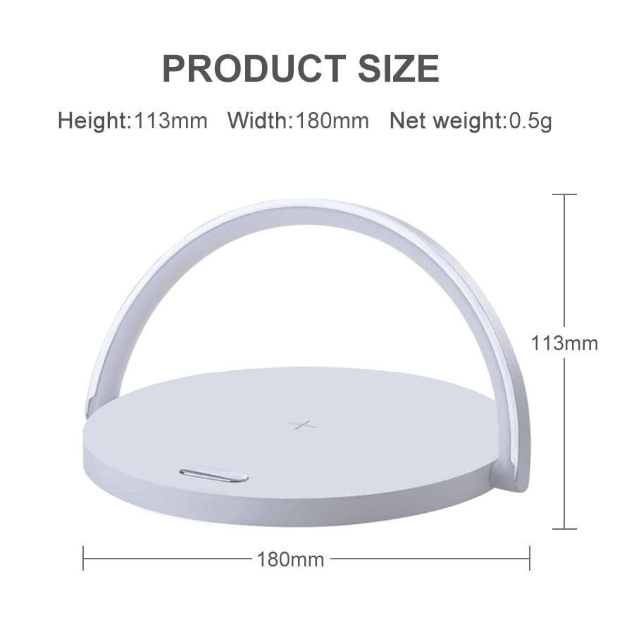 10W Qi Fast Wireless Charger Table Lamp For iPhone X XR XS