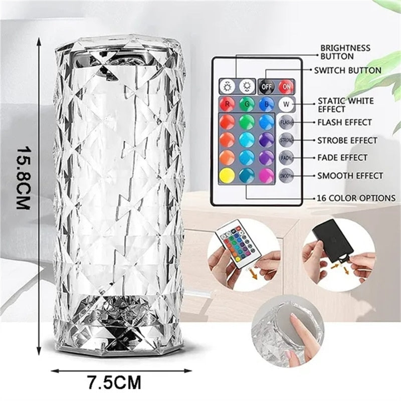 LED Crystal Lamp Touch Remote Design