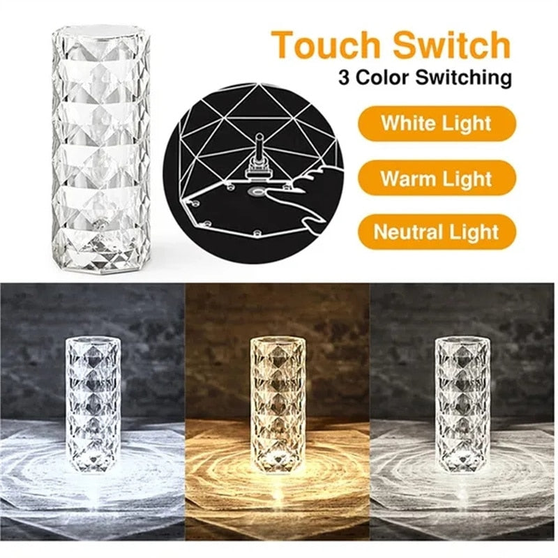 LED Crystal Lamp Touch Remote Design