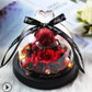 The Beauty and Beast Rose Valentines Day Gift Eternal Rose With Night Light in Glass Dome Birthday Gift